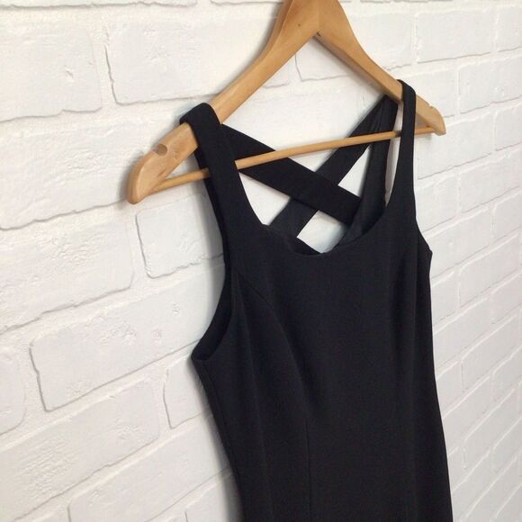 JOSEPH Ribkoff long black dress classic open back ribbon sleeveless black size 4 - Picture 9 of 15